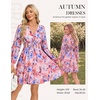 image:imageGRACE KARIN Summer Floral Mini Dress 2026 Fall Long Sleeve Wedding Guest Dress A Line Flowy Boho Short Dresses with PocketsBlue Red Floral