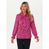 image:imageGRACE KARIN Womens Long Sleeve Work Blouses Bow Tie Chiffon Floral Tops 2026Elegant Business Casual Fall ShirtsDot  Rose Red
