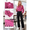 image:imageGRACE KARIN Womens Long Sleeve Work Blouses Bow Tie Chiffon Floral Tops 2026Elegant Business Casual Fall ShirtsDot  Rose Red
