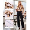 image:imageGRACE KARIN Womens Long Sleeve Work Blouses Bow Tie Chiffon Floral Tops 2026Elegant Business Casual Fall ShirtsFloral  Mocha Mix