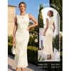 image:imageGRACE KARIN Womens Summer Floral Wedding Guest Dresses 2026 Sleeveless Mesh Bodycon Maxi Dress Cocktail Party Long DressesCream