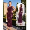image:imageGRACE KARIN Womens Summer Floral Wedding Guest Dresses 2026 Sleeveless Mesh Bodycon Maxi Dress Cocktail Party Long DressesWine