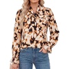 image:imageGRACE KARIN Womens Long Sleeve Work Blouses Bow Tie Chiffon Floral Tops 2026Elegant Business Casual Fall ShirtsFloral  Mocha Mix