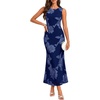 image:imageGRACE KARIN Womens Summer Floral Wedding Guest Dresses 2026 Sleeveless Mesh Bodycon Maxi Dress Cocktail Party Long DressesNavy