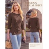 image:imageGRACE KARIN Womens 2026 Summer Peplum Tops 34 Sleeve Dressy Casual Shirts Business Blouses Trendy Fashion ClothesCoffee