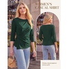 image:imageGRACE KARIN Womens 2026 Summer Peplum Tops 34 Sleeve Dressy Casual Shirts Business Blouses Trendy Fashion ClothesDark Green