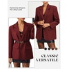 image:imageGRACE KARIN Womens Blazer Business Casual 2026 Fall Work Office Suit Jackets Long Sleeve Lapel Open Front with PocketsWine