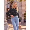 image:imageGRACE KARIN Womens Long Sleeve Business Casual Shirts 2026 Front Bow Tie Neck Chiffon Blouse Polka Dot Floral TopsDot  Black