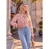 image:imageGRACE KARIN Womens Long Sleeve Business Casual Shirts 2026 Front Bow Tie Neck Chiffon Blouse Polka Dot Floral TopsDot  BlushCoffee