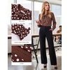 image:imageGRACE KARIN Womens Long Sleeve Business Casual Shirts 2026 Front Bow Tie Neck Chiffon Blouse Polka Dot Floral TopsDot  Coffee