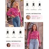 image:imageGRACE KARIN Womens Long Sleeve Business Casual Shirts 2026 Front Bow Tie Neck Chiffon Blouse Polka Dot Floral TopsDot  Rose Red