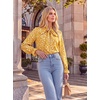 image:imageGRACE KARIN Womens Long Sleeve Business Casual Shirts 2026 Front Bow Tie Neck Chiffon Blouse Polka Dot Floral TopsDot  Yellow