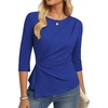 image:imageGRACE KARIN Womens 2026 Summer Peplum Tops 34 Sleeve Dressy Casual Shirts Business Blouses Trendy Fashion ClothesRoyal Blue