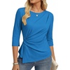 image:imageGRACE KARIN Womens 2026 Summer Peplum Tops 34 Sleeve Dressy Casual Shirts Business Blouses Trendy Fashion ClothesSky Blue