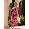 image:imageGRACE KARIN Womens Long Sleeve Floral Maxi Dress V Neck Formal Wedding Guest Dress Fall A Line Mesh DressBlack Red