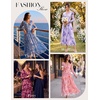 image:imageGRACE KARIN Womens Long Sleeve Floral Maxi Dress V Neck Formal Wedding Guest Dress Fall A Line Mesh DressBlue Floral