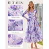 image:imageGRACE KARIN Womens Long Sleeve Floral Maxi Dress V Neck Formal Wedding Guest Dress Fall A Line Mesh DressPurple Floral