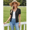 image:imageGRACE KARIN Womens Short Sleeve Cardigan Sweaters 2026 Summer Lightweight Cropped Cardigan V Neck Casual Clothing TopsBlack
