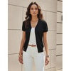 image:imageGRACE KARIN Womens Short Sleeve Cardigan Sweaters 2026 Summer Lightweight Cropped Cardigan V Neck Casual Clothing TopsBlack