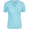 image:imageGRACE KARIN Womens Short Sleeve Cardigan Sweaters 2026 Summer Lightweight Cropped Cardigan V Neck Casual Clothing TopsBlue