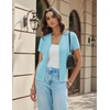 image:imageGRACE KARIN Womens Short Sleeve Cardigan Sweaters 2026 Summer Lightweight Cropped Cardigan V Neck Casual Clothing TopsBlue