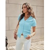 image:imageGRACE KARIN Womens Short Sleeve Cardigan Sweaters 2026 Summer Lightweight Cropped Cardigan V Neck Casual Clothing TopsBlue
