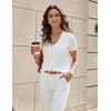 image:imageGRACE KARIN Womens Short Sleeve Cardigan Sweaters 2026 Summer Lightweight Cropped Cardigan V Neck Casual Clothing TopsBright White