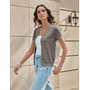 image:imageGRACE KARIN Womens Short Sleeve Cardigan Sweaters 2026 Summer Lightweight Cropped Cardigan V Neck Casual Clothing TopsCoffee Gray