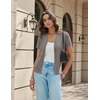 image:imageGRACE KARIN Womens Short Sleeve Cardigan Sweaters 2026 Summer Lightweight Cropped Cardigan V Neck Casual Clothing TopsCoffee Gray