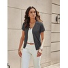 image:imageGRACE KARIN Womens Short Sleeve Cardigan Sweaters 2026 Summer Lightweight Cropped Cardigan V Neck Casual Clothing TopsDeep Gray