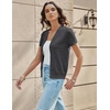 image:imageGRACE KARIN Womens Short Sleeve Cardigan Sweaters 2026 Summer Lightweight Cropped Cardigan V Neck Casual Clothing TopsDeep Gray