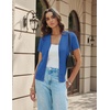 image:imageGRACE KARIN Womens Short Sleeve Cardigan Sweaters 2026 Summer Lightweight Cropped Cardigan V Neck Casual Clothing TopsDenim Blue