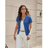 image:imageGRACE KARIN Womens Short Sleeve Cardigan Sweaters 2026 Summer Lightweight Cropped Cardigan V Neck Casual Clothing TopsDenim Blue