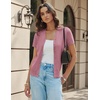 image:imageGRACE KARIN Womens Short Sleeve Cardigan Sweaters 2026 Summer Lightweight Cropped Cardigan V Neck Casual Clothing TopsDusty Rose