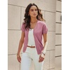 image:imageGRACE KARIN Womens Short Sleeve Cardigan Sweaters 2026 Summer Lightweight Cropped Cardigan V Neck Casual Clothing TopsDusty Rose
