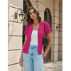 image:imageGRACE KARIN Womens Short Sleeve Cardigan Sweaters 2026 Summer Lightweight Cropped Cardigan V Neck Casual Clothing TopsHot Pink