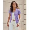 image:imageGRACE KARIN Womens Short Sleeve Cardigan Sweaters 2026 Summer Lightweight Cropped Cardigan V Neck Casual Clothing TopsLavender Purple