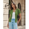 image:imageGRACE KARIN Womens Short Sleeve Cardigan Sweaters 2026 Summer Lightweight Cropped Cardigan V Neck Casual Clothing TopsLight Green