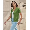 image:imageGRACE KARIN Womens Short Sleeve Cardigan Sweaters 2026 Summer Lightweight Cropped Cardigan V Neck Casual Clothing TopsLight Green