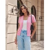 image:imageGRACE KARIN Womens Short Sleeve Cardigan Sweaters 2026 Summer Lightweight Cropped Cardigan V Neck Casual Clothing TopsPink Yellow Stripe 