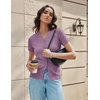 image:imageGRACE KARIN Womens Short Sleeve Cardigan Sweaters 2026 Summer Lightweight Cropped Cardigan V Neck Casual Clothing TopsPurple