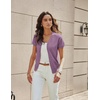 image:imageGRACE KARIN Womens Short Sleeve Cardigan Sweaters 2026 Summer Lightweight Cropped Cardigan V Neck Casual Clothing TopsPurple