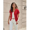image:imageGRACE KARIN Womens Short Sleeve Cardigan Sweaters 2026 Summer Lightweight Cropped Cardigan V Neck Casual Clothing TopsRed