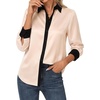 image:imageGRACE KARIN Womens Long Sleeve Silk Button Down Shirts Satin Floral Business Casual Blouses Tops 2026Apricot