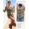 image:imageGRACE KARIN Women Mesh Asymmetrical Neck Shirts Dressy Casual Ruched Long Sleeve Boho Top 2026 Fall Blouse Floral ClothesBlack