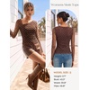 image:imageGRACE KARIN Women Mesh Asymmetrical Neck Shirts Dressy Casual Ruched Long Sleeve Boho Top 2026 Fall Blouse Floral ClothesBrown Polka Dot
