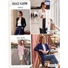 image:imageGRACE KARIN Long Cardigans for Women Lightweight Open Front Draped Sweaters  Knit Cardigan Sweaters Business Casual Dusters Fall Outfits For Women Long Sweater Cardigan WomenBlack