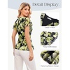 image:imageGRACE KARIN Women Boho Mesh Tops Dressy Casual Ruffle Sleeve Blouses Floral Peplum Work Shirts 2026 Summer Trendy ClothesBlack Green Floral