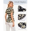 image:imageGRACE KARIN Women Boho Mesh Tops Dressy Casual Ruffle Sleeve Blouses Floral Peplum Work Shirts 2026 Summer Trendy ClothesBlack Yellow Floral