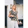 image:imageGRACE KARIN Women Boho Mesh Tops Dressy Casual Ruffle Sleeve Blouses Floral Peplum Work Shirts 2026 Summer Trendy ClothesBlack Yellow Floral